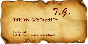 Tóth Gáspár névjegykártya